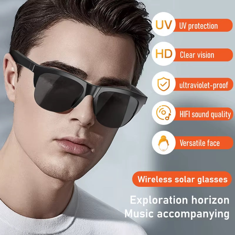 F Series Fone Ouvido Bluetooth Lenses Man Water Proof Smartglass Stereo Connected Bezel Smartglasses Polarized Men'S Sunglasses